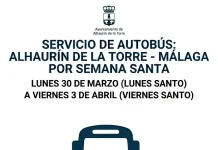 Servicio de autobús Alhaurín de la Torre – Málaga en Semana Santa