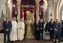 Miguel Pacheco Pérez borda una saya de oro para la Virgen de la Trinidad Coronada Miguel Pacheco Pérez borda una saya de oro para la Virgen de la Trinidad Coronada